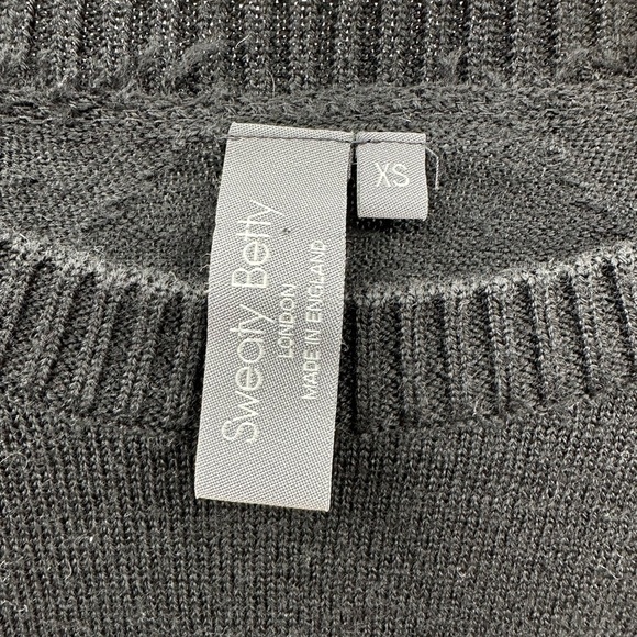 SWEATY BETTY Merino wool Black oversized long sleeve crew neck woman sweater XS - Picture 6 of 12